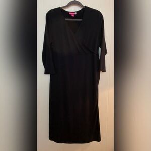 Liz Lange Dress Women’s Large Black Maternity Wrap Midi
